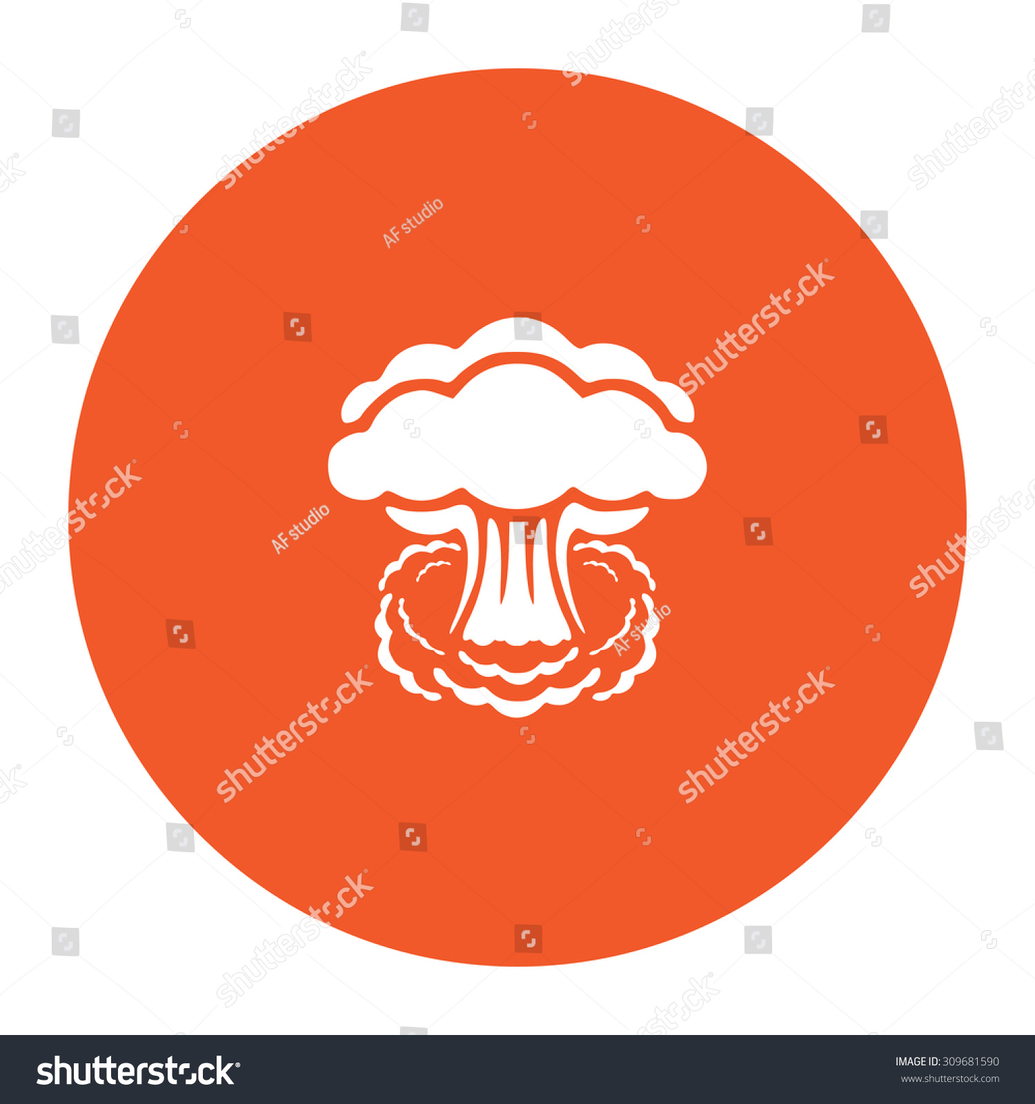 Atomic, blast, bomb, cloud, explosion, hazard, nuclear, smoke icon 