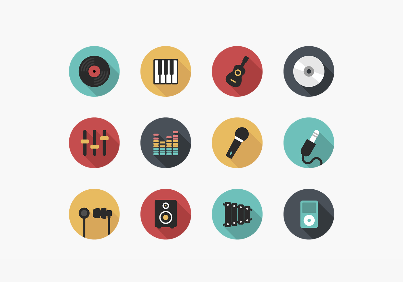 Music Icons Stock Vector Art  More Images of Acoustic Guitar 