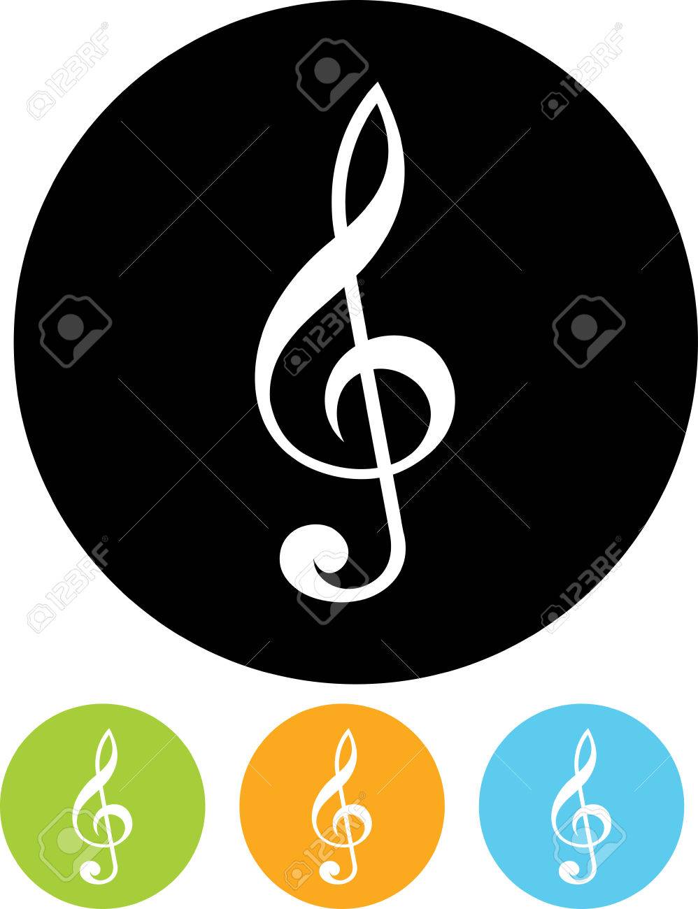 Treble Clef Music Vector Icon Royalty Free Cliparts, Vectors, And 