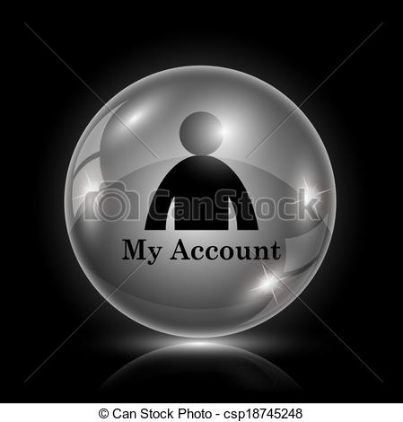 My account icon, blue website button on white background. clipart 