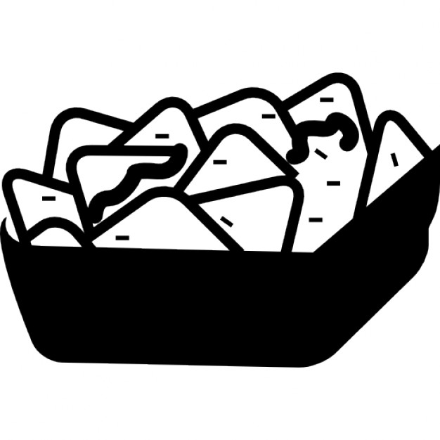 Nachos in bowl icon white isolated on blue background vector 