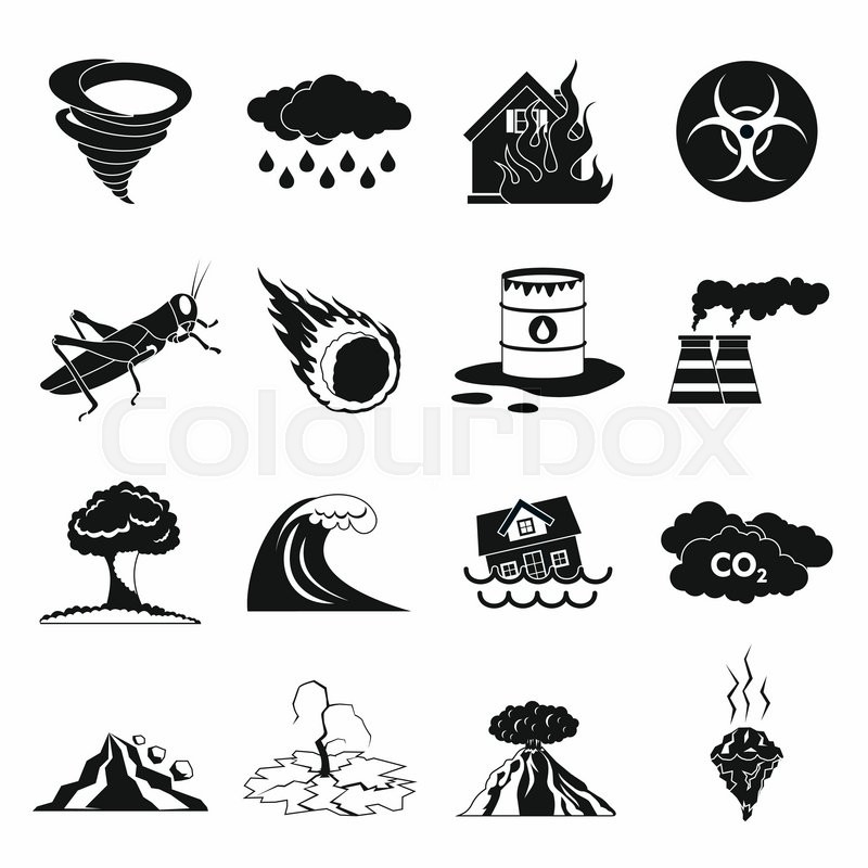 Natural Disaster Icons by bubble86 | GraphicRiver