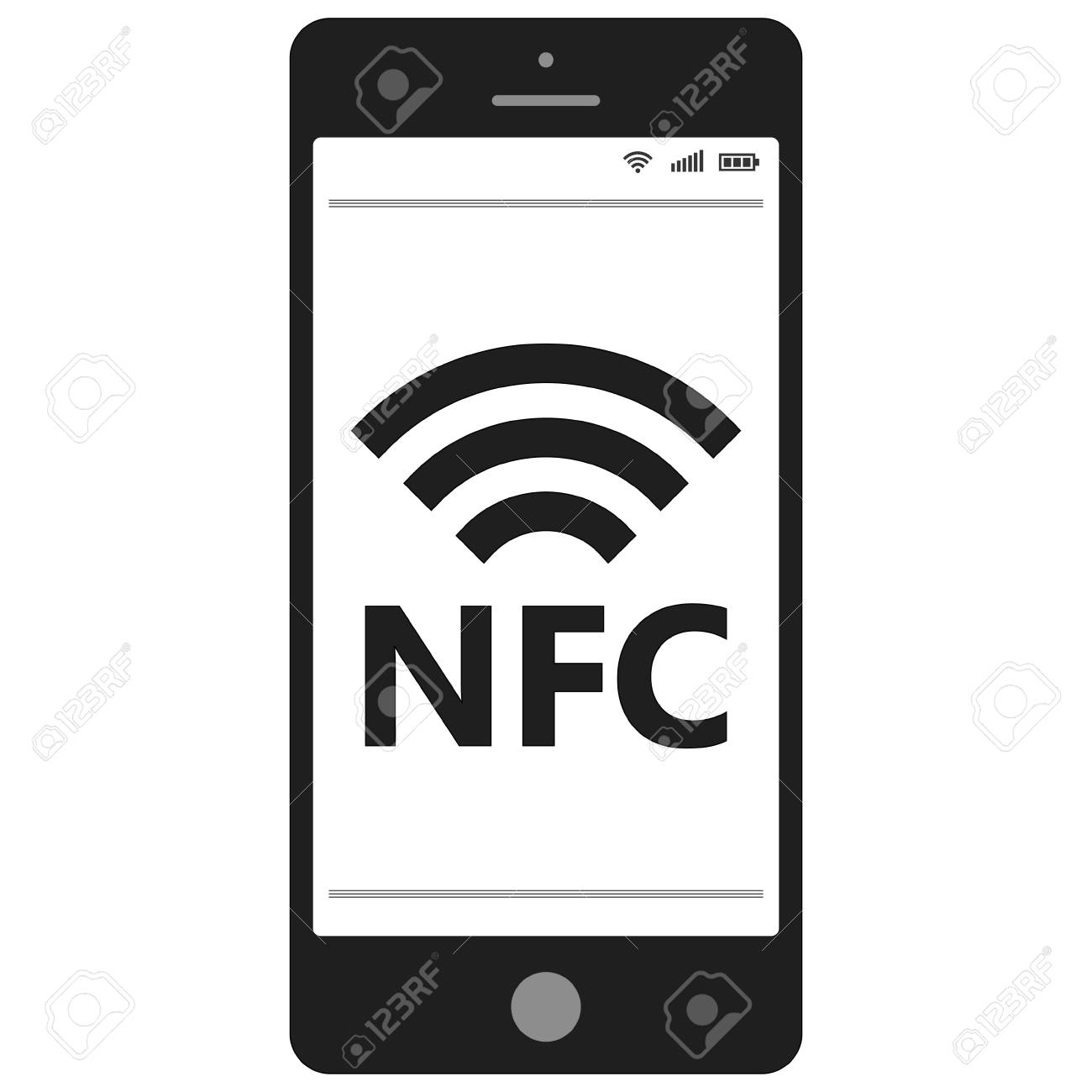 Smartphone Nfc Icon Near Field Communication Stock Vector 