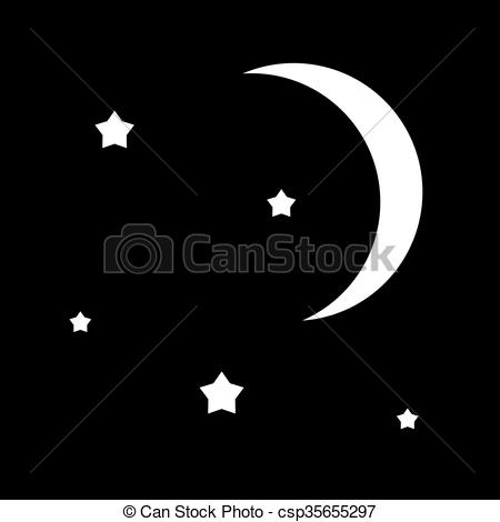 Royalty-free Weather icon. Clear night sky, moon and #474680218 