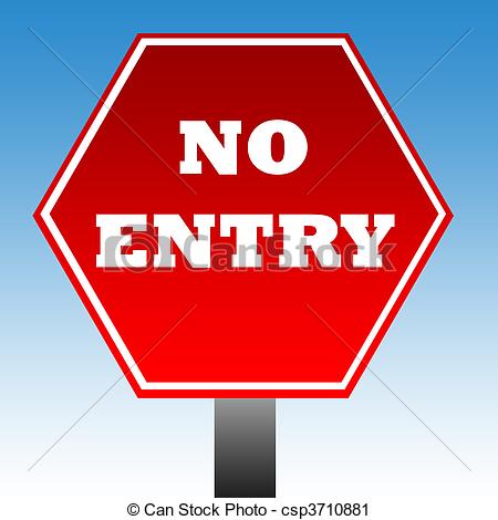Vector illustration of no entry sign on white background vector 
