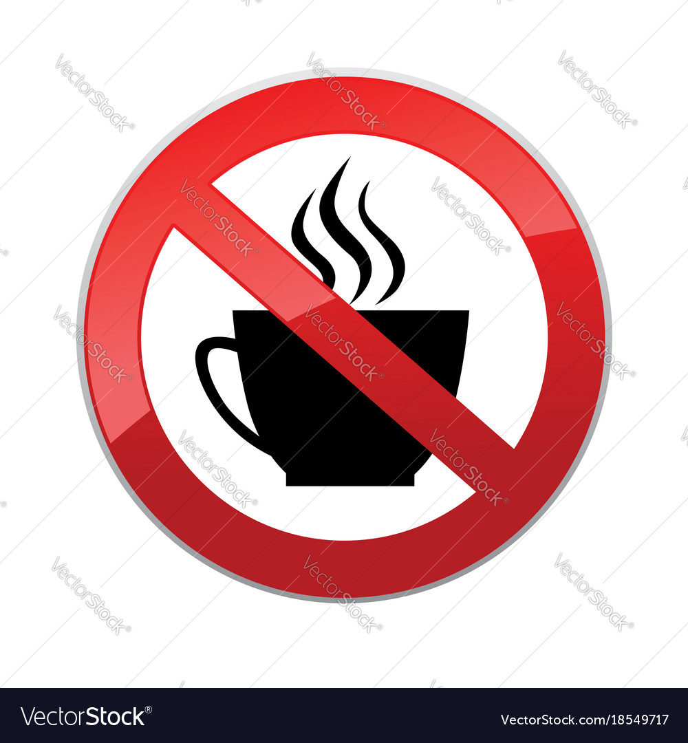 Drinks are not allowed no coffee cup icon red Vector Image