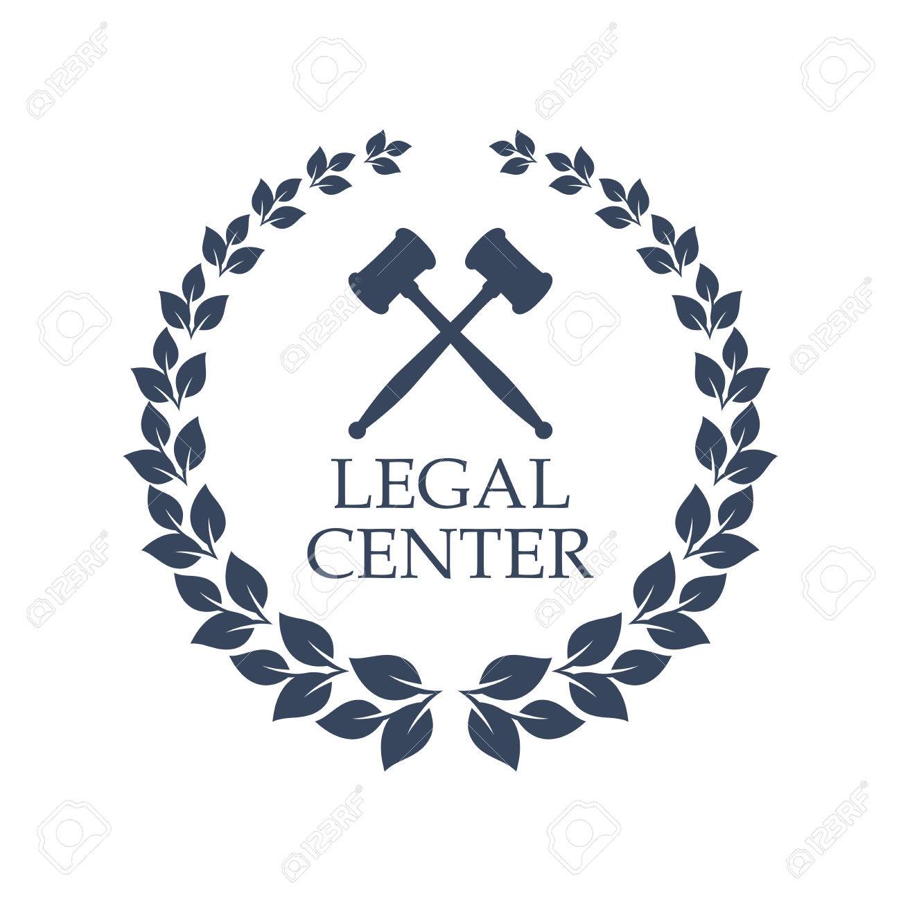 Juridical or legal advocacy center icon with Scales of Justice 