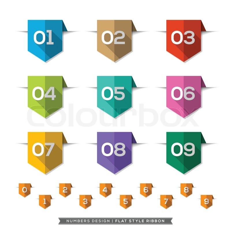Set of unusual isolated number icons Stock image and royalty-free 