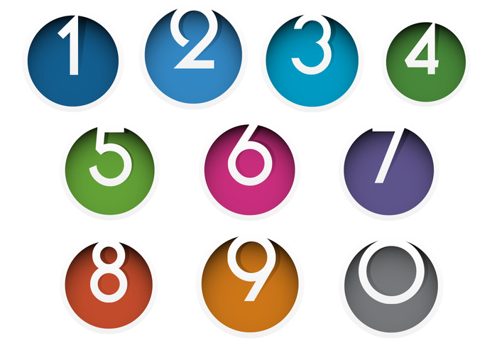 Number flat icon sets stock vector. Illustration of five - 44771962