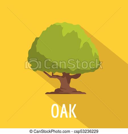 Oak Tree Leaves Grass Black Silhouette Stock Illustration 