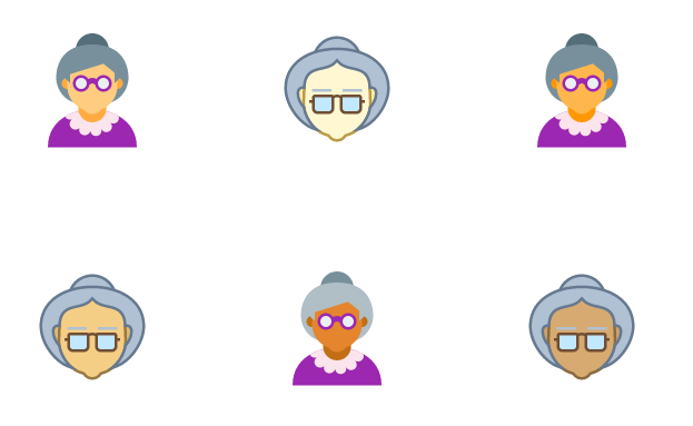 Old Lady Watching TV Sit Armchair Cartoon Character Flat Design 