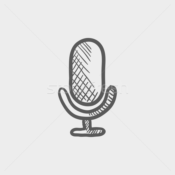 Microphone monochrome icon. Element for logo, label, emblem, bad 