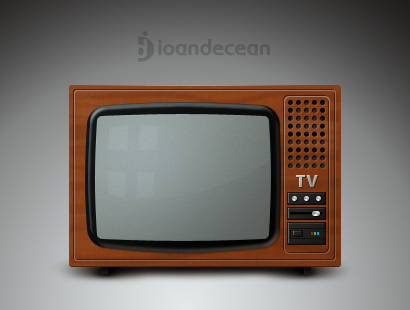 Old TV Icon With Antennas, Vector Illustration Royalty Free 