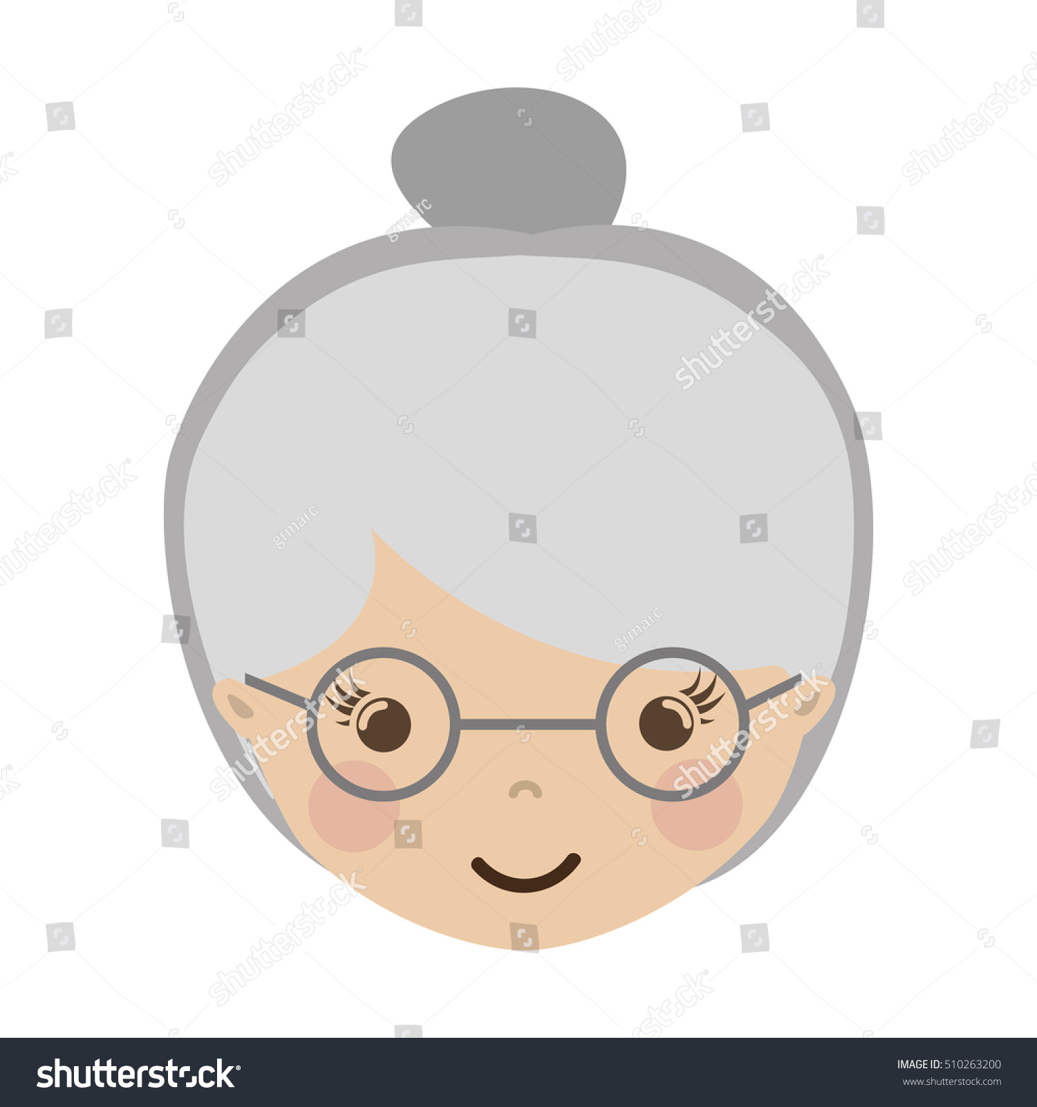 Old woman character avatar icon Royalty Free Vector Image
