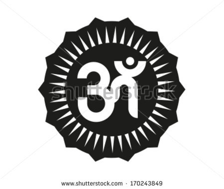 Hindu om symbol icon cartoon Royalty Free Vector Image