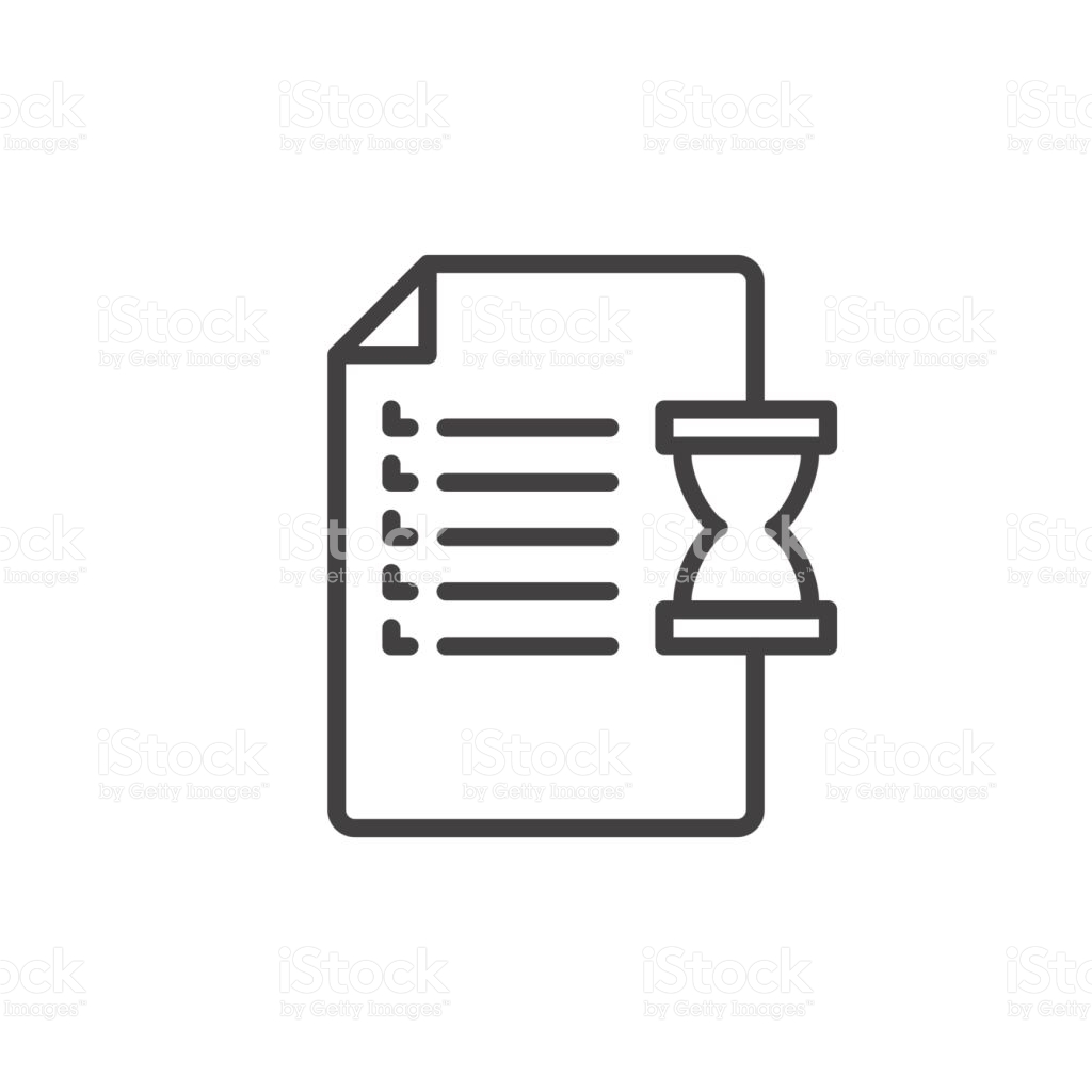 Document And Hourglass Line Icon Outline Vector Sign Linear Style 
