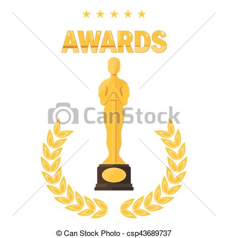 Oscar film festival awards. Statuette award festival oscar 