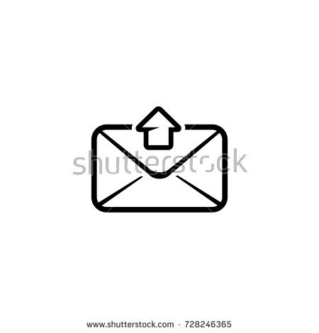 Outgoing mail. An envelope with a red arrow. clip art vector 
