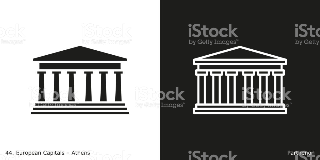 Greek Temple Icon Isolated On White Background Stock Vector 