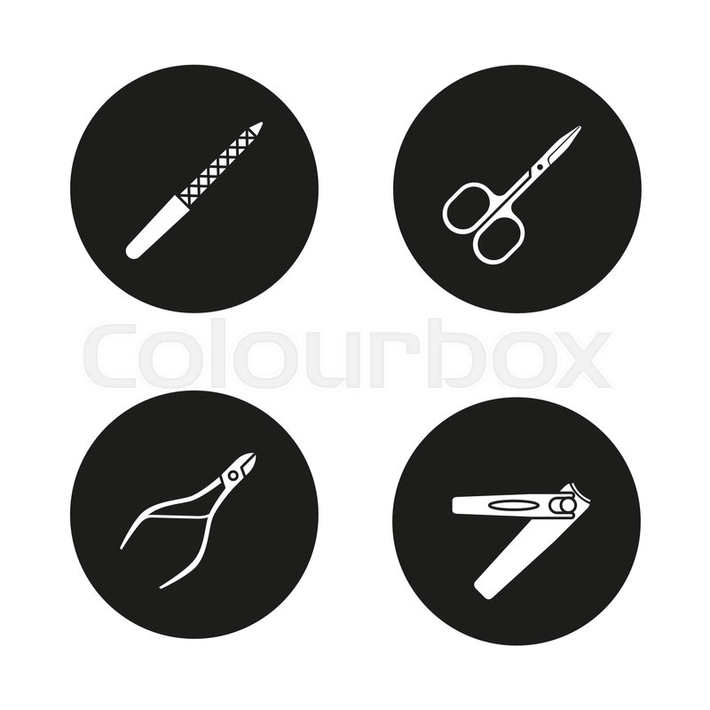 Manicure, Pedicure And Bodycare Concept. Icon Set Stock Vector 