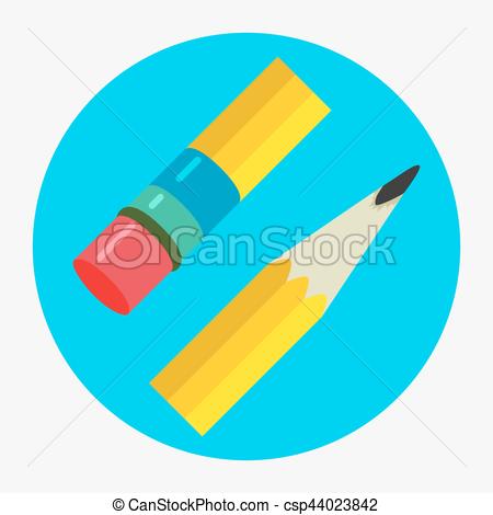 Pencil icon, flat design stock vector. Illustration of icon - 37687614