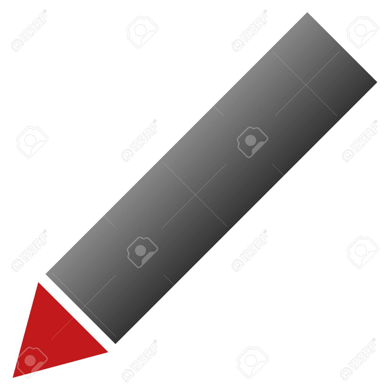 Blank Paper And A Pencil Vector Icon. Black And White Illustration 