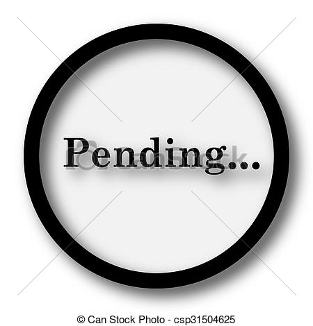 Pending Icon. Pending Website Button On White Background. Stock 