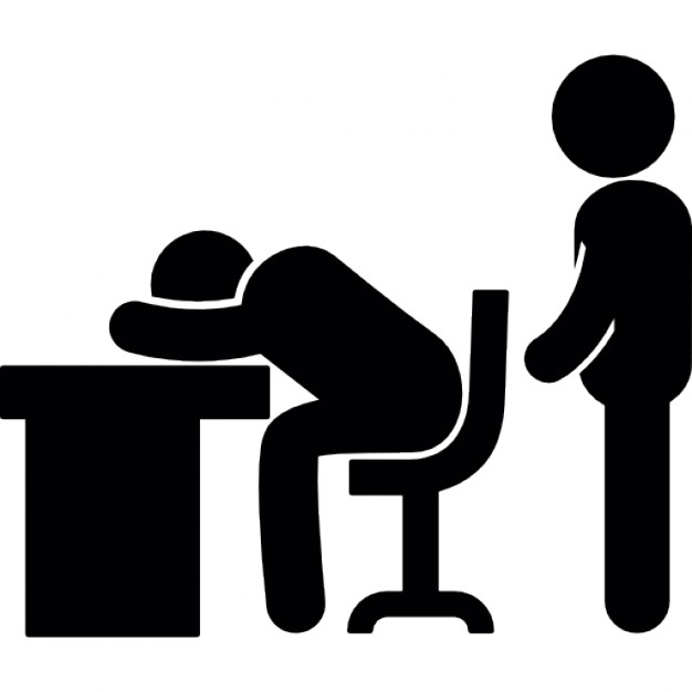 Man office desk suit tie icon vector graphic. Man office 