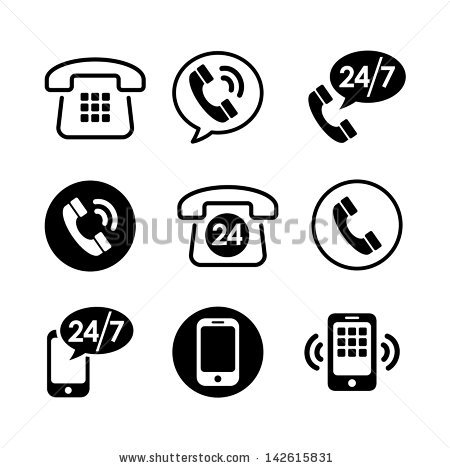 Fax and Phone Icon Set - Download Free Vector Art, Stock Graphics 