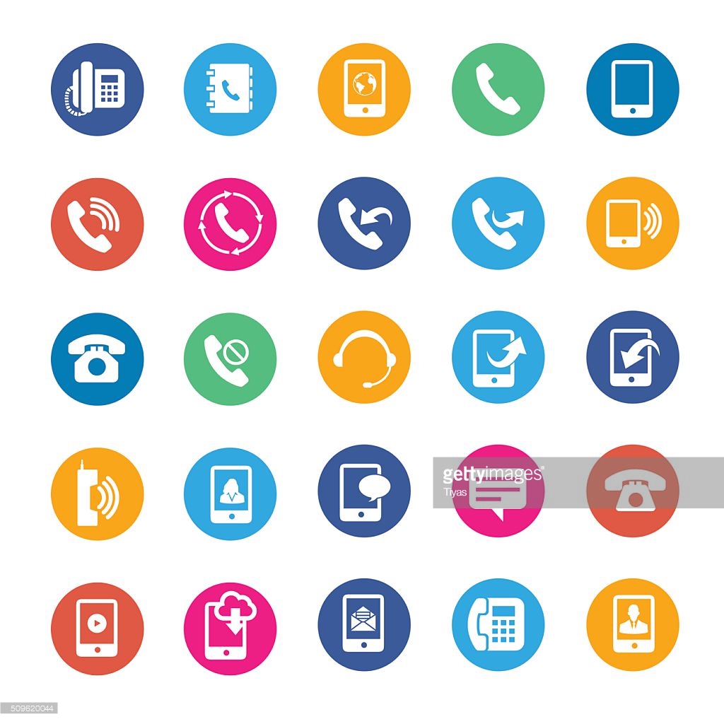 Phone icons set. Vector basic phone icon set vector - Search Clip 