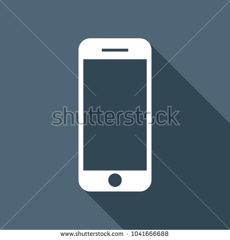 Phone icon in flat style. Vector illustration on isolated 