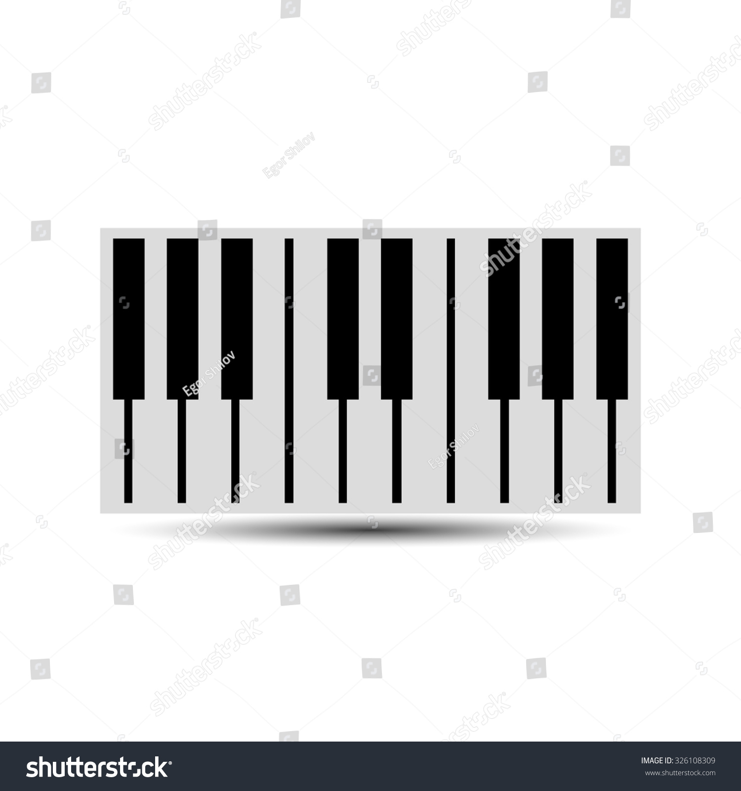 Piano Keys Icon Modern Minimal Flat Stock Vector 322861358 