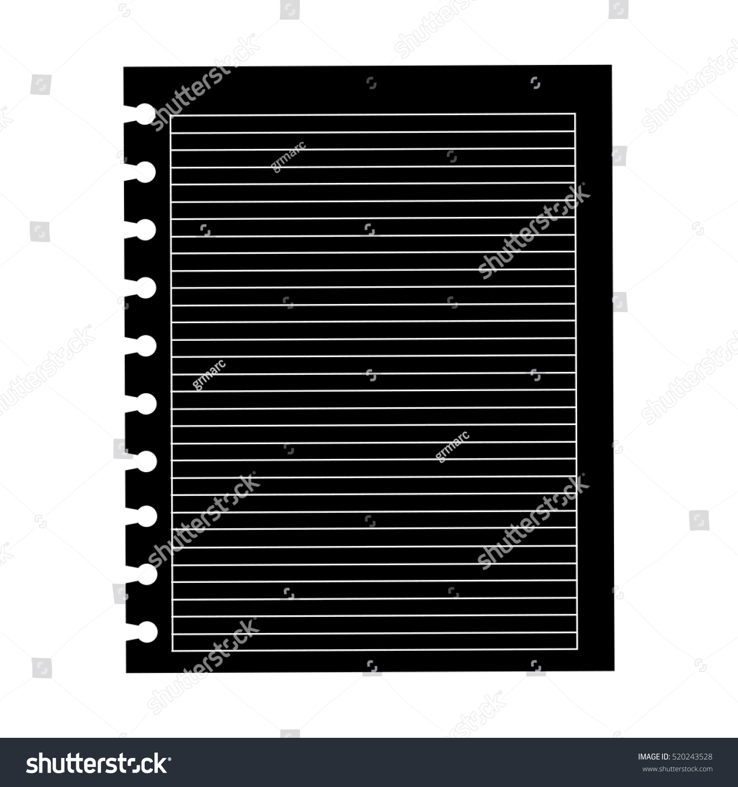 Black Silhouette Piece Paper Icon Stock Vector 520243528 