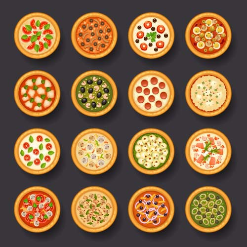 Pizza slice with round toppings Icons | Free Download