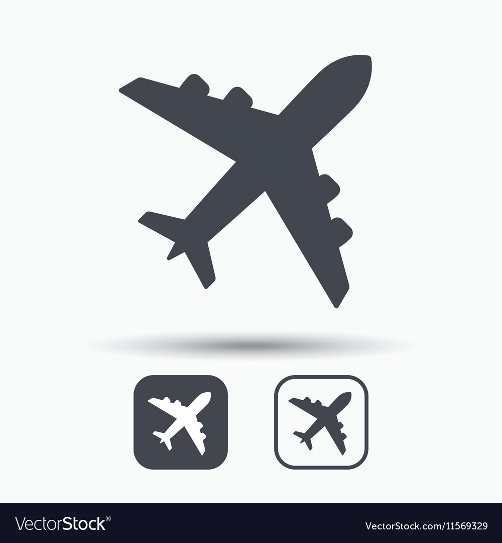 Plane Icon Symbol. 3D Style. Trendy, Modern Design With Space 
