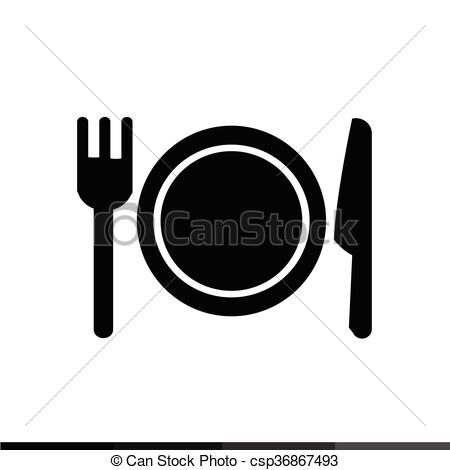 Plate Fork Knife Monochrome Icon Vector Stock Vector 645799405 