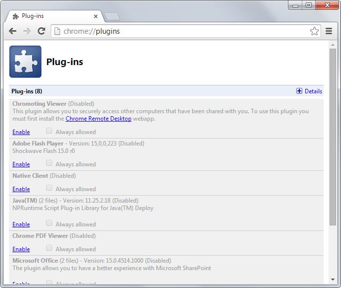 How to Enable Click To Play Plugins in Google Chrome
