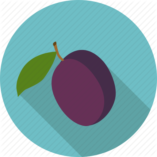 Plum icon in flat style on white background Vector Image