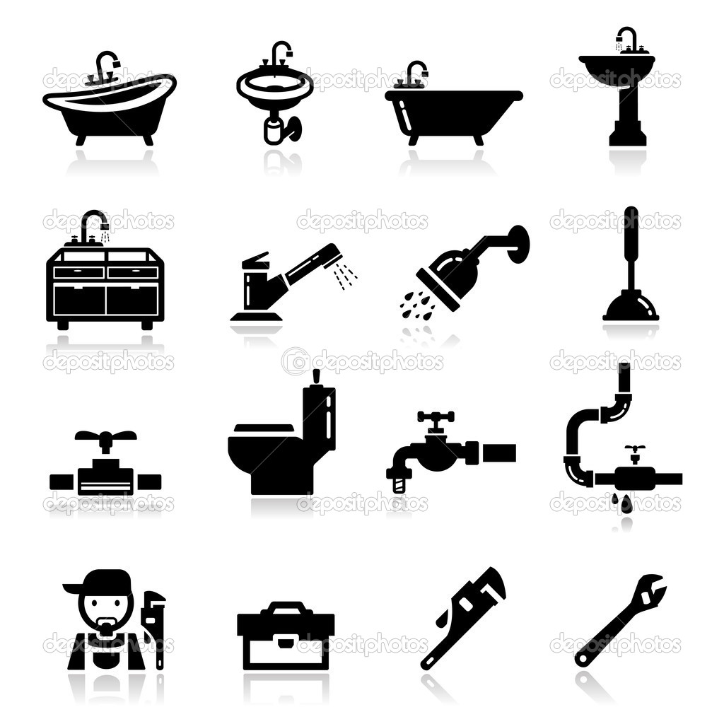 Black Plumbing Icons Vector Art | Getty Images