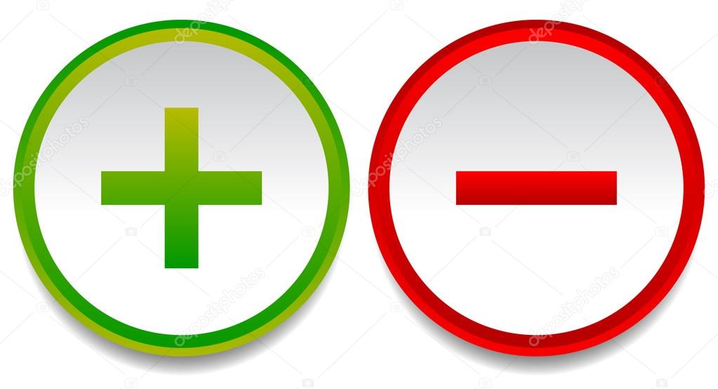 Mathematical basic signs of plus and minus with a slash Icons 
