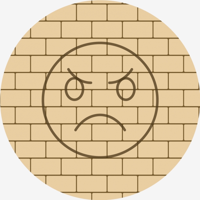 Brick,Wall,Head,Nose,Circle,Cartoon,Line,Smile,Brickwork,Design,Font,Symmetry,Mouth,Illustration,Art,Pattern,Beige,Oval