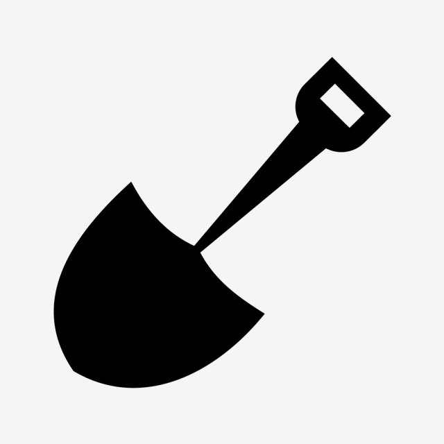 Shovel,Tool,Garden tool,Illustration,Black-and-white,Logo
