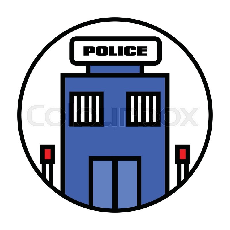 police station icon illustrated on a white background  Stock 