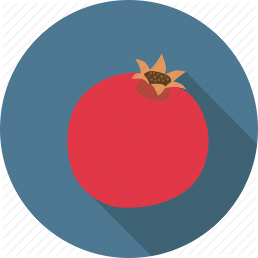 Pomegranate icon. Flat color design. Vector illustration. | Stock 