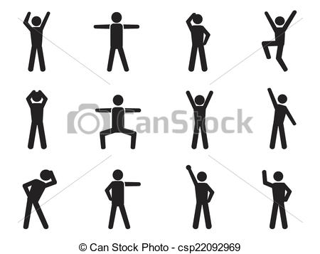 Man posture silhouette standing with raised arms Icons | Free Download