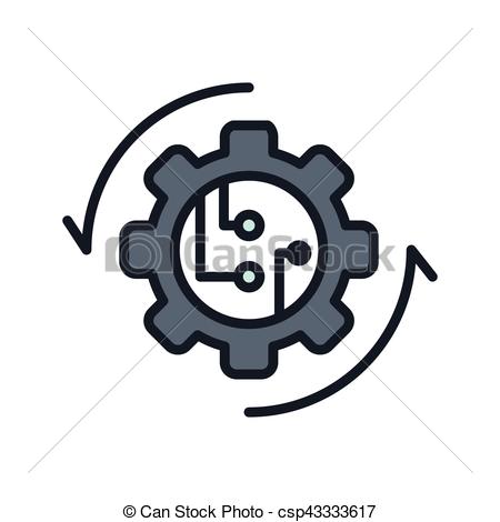 System processing icon color vector clip art - Search Illustration 