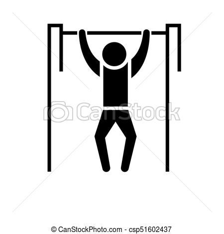 Man doing pull-up icon isometric 3d style Vector Image