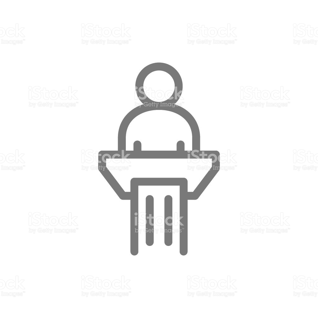 Isolate podium or pulpit on white background  Stock Vector 