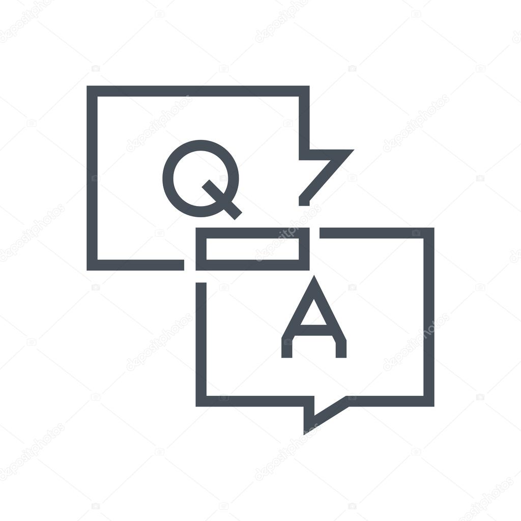 QA symbol ,Question answer icon Stock image and royalty-free 
