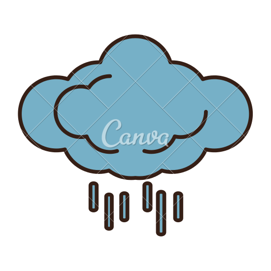 Rain cloud icon simple style Royalty Free Vector Image